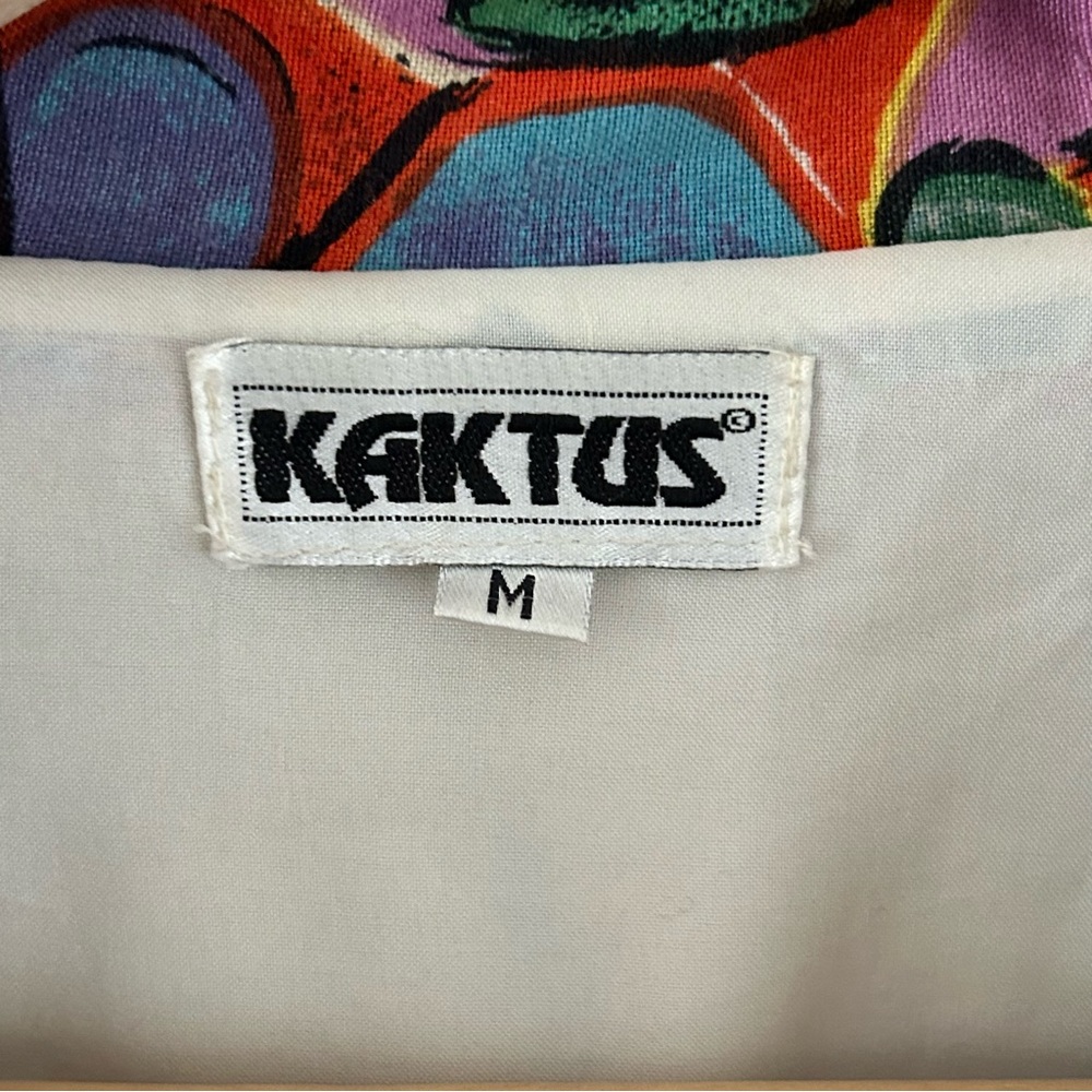 Vtg Kaktus 80's Picasso Art to Wear Women's M Linen Blend Colorful Shirt Jacket - Picture 7 of 11